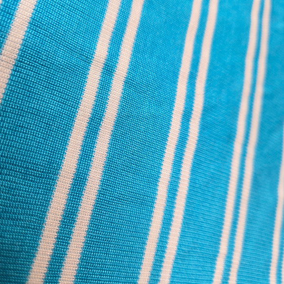 Y2K Vintage Blue White Striped Deadstock Crewneck Cut Sewn Knit T-Shirt Size XL - Picture 7 of 9